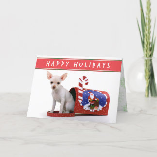 Tarjeta de Navidad del perrito de la chihuahua