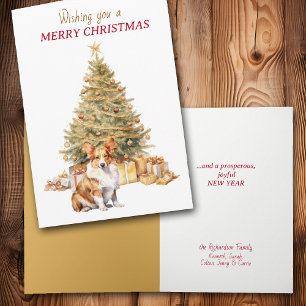 Tarjeta de Navidad del perro Corgi Galés de Pembro
