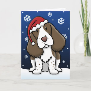 Tarjeta de Navidad del perro de aguas de saltador