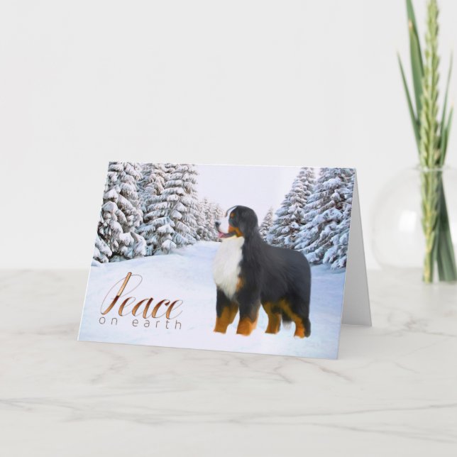 Tarjeta de Navidad del perro de montaña de Bernese (Anverso)