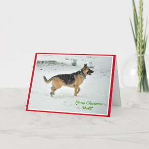 Tarjeta de Navidad del perro de pastor alemán