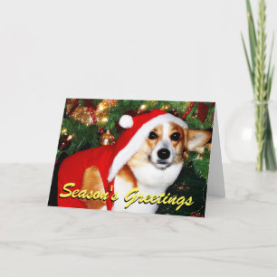 Tarjeta de Navidad del perro del Corgi