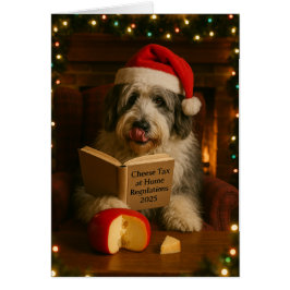 Tarjeta de Navidad del perro pastor inglés antiguo