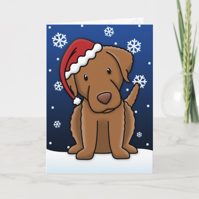 Tarjeta de Navidad del perro perdiguero de bahía (Anverso)