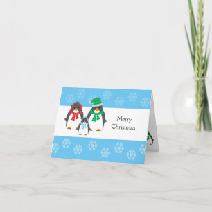 TARJETA DE NAVIDAD del pingüino de la mamá, del