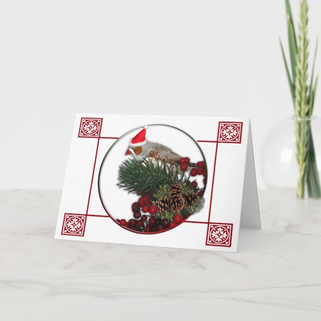 Tarjeta de Navidad del pinzón 6 (Anverso)