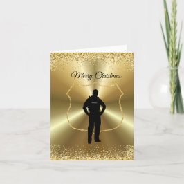 Tarjeta de Navidad del Policía Golden