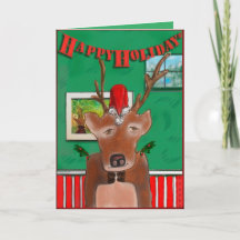 Tarjeta de Navidad del primo tercero de Rudolph Gl