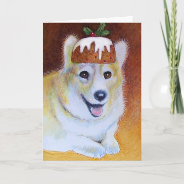 Tarjeta de Navidad del pudín de ciruelo del (Anverso)