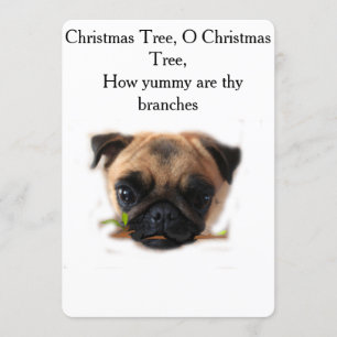 Tarjeta de Navidad del Pug de vacaciones