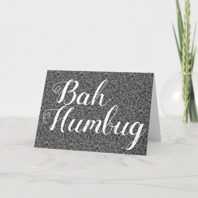 Tarjeta de Navidad del purpurina del negro del (Anverso)
