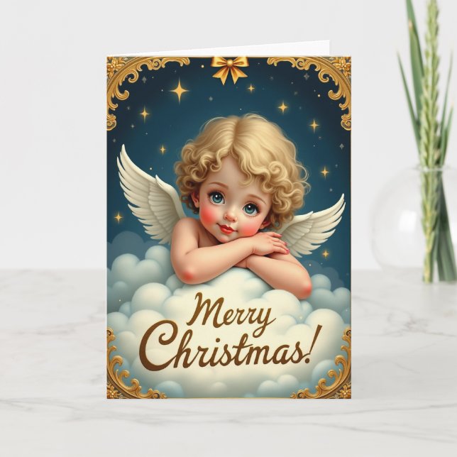 Tarjeta de Navidad del Querubín Celestial (Anverso)