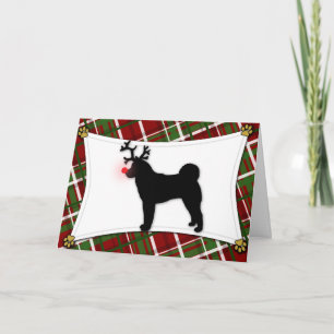 Tarjeta de Navidad del reno de Akita