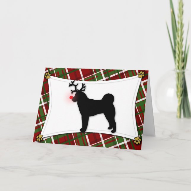 Tarjeta de Navidad del reno de Akita (Anverso)