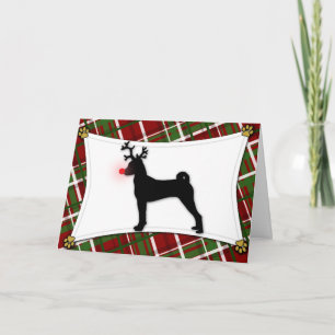 Tarjeta de Navidad del reno de Basenji