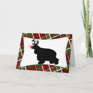 Tarjeta de Navidad del reno de cocker spaniel