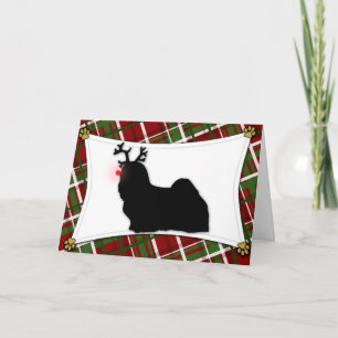 Tarjeta de Navidad del reno de Lasa Apso