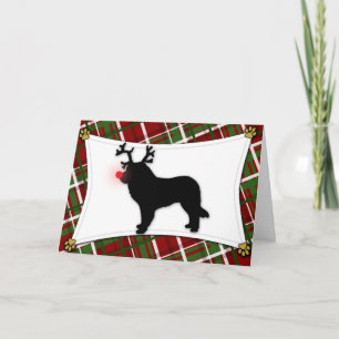 Tarjeta de Navidad del reno de Leonberger