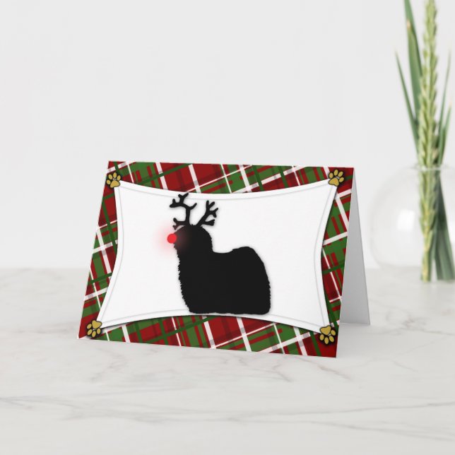 Tarjeta de Navidad del reno de Puli (Anverso)
