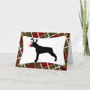 Tarjeta de Navidad del reno del perro del leopardo
