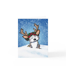Tarjeta de Navidad del reno Havanese