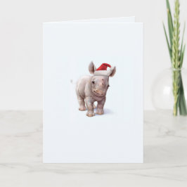 Tarjeta de Navidad del rinoceronte de los bebés