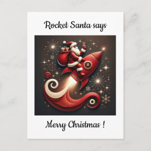 Tarjeta de Navidad del Santa Cohete