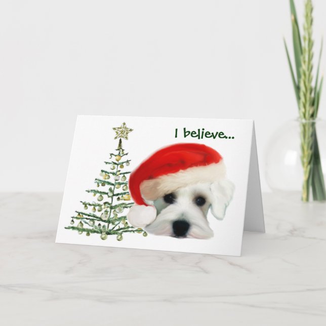 Tarjeta de Navidad del Schnauzer (Anverso)