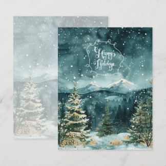 Tarjeta de Navidad del Sereno Paisaje Nevado de Mo