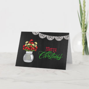 Tarjeta de Navidad del tarro de albañil