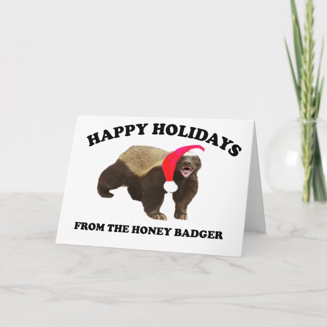 Tarjeta de Navidad del tejón de miel (Anverso)