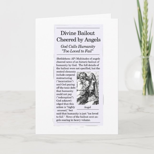 "Tarjeta de Navidad del tema del desalojo urgente" (Anverso)