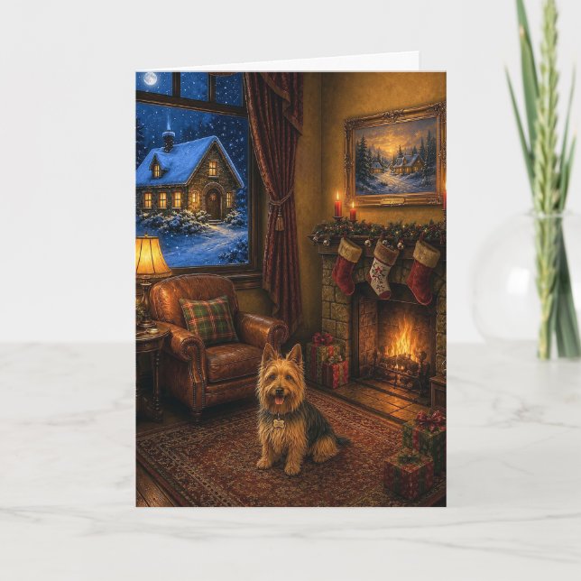 Tarjeta de Navidad del Terrier Australiano (Anverso)