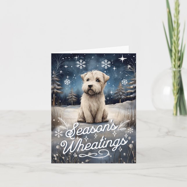 Tarjeta de Navidad del Terrier Wheaten de Pelaje S (Anverso)