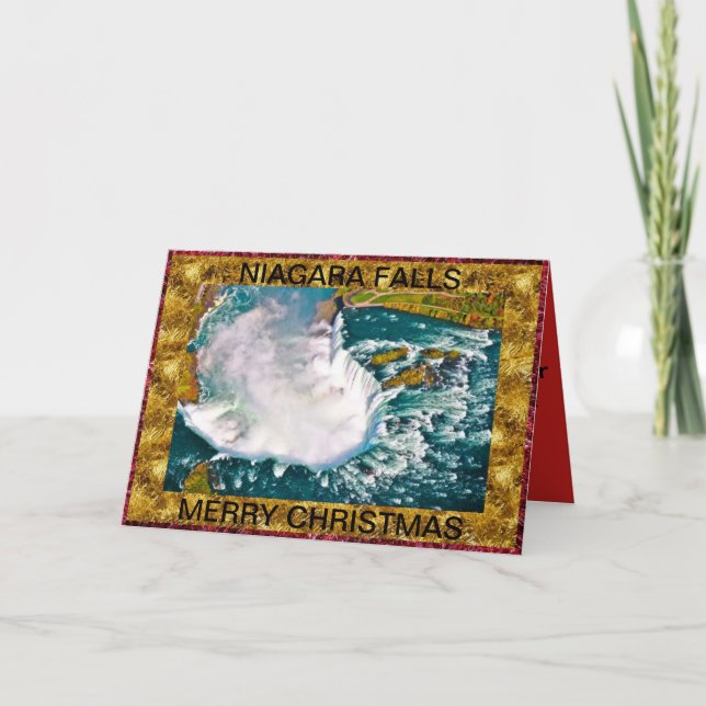 Tarjeta de Navidad del tiro del aire de Niagara (Anverso)