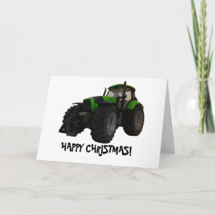 Tarjeta De Navidad De Tractor Para Agricultores | Diseño Granja Con Sobre | Regalo Para Papá