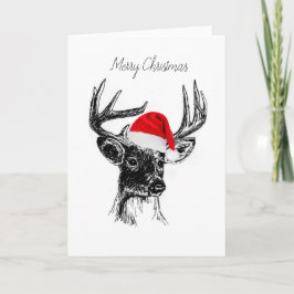 Tarjeta de Navidad del venado de cola blanca