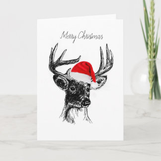 Tarjeta de Navidad del venado de cola blanca