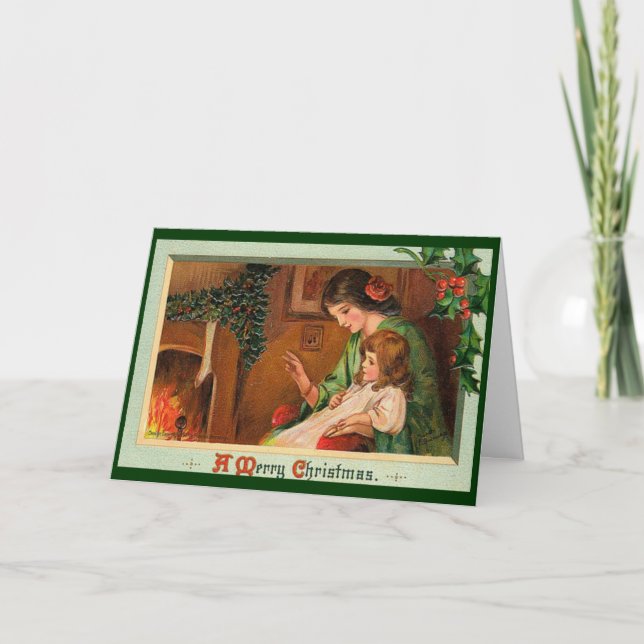 Tarjeta de Navidad del vintage (Anverso)