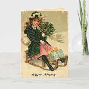 Tarjeta de Navidad del vintage