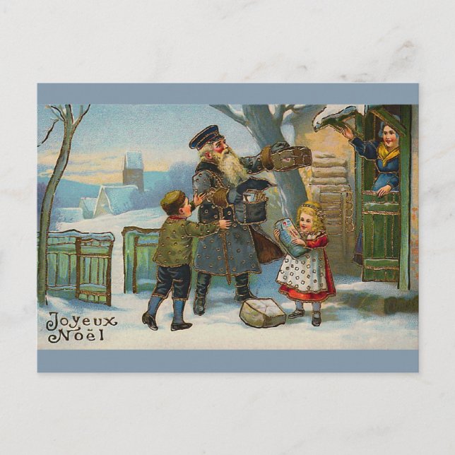 "Tarjeta de Navidad del vintage de Joyeux Noel " (Anverso)