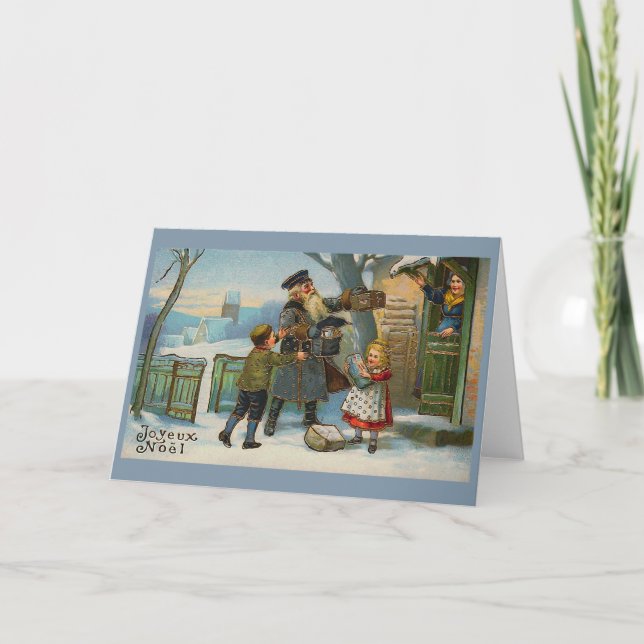 "Tarjeta de Navidad del vintage de Joyeux Noel " (Anverso)