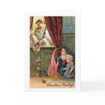 "Tarjeta de Navidad del vintage de los saludos del