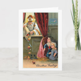"Tarjeta de Navidad del vintage de los saludos del