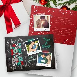 Tarjeta de Navidad del vintage del muérdago de la