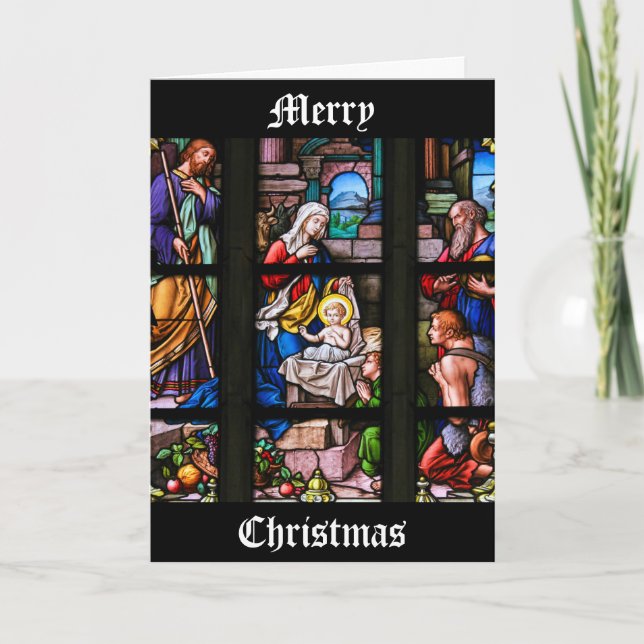 Tarjeta de Navidad del vitral (Anverso)