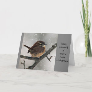 Tarjeta de Navidad del Wren de Carolina