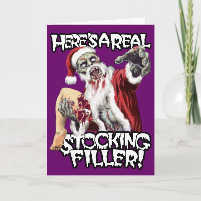 Tarjeta de Navidad del zombi (Anverso)