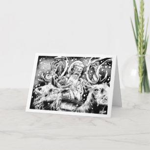 Tarjeta de Navidad del zombi con el saludo
