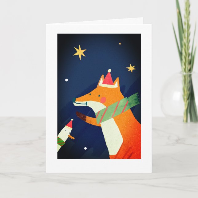 TARJETA DE NAVIDAD DEL ZORRO Y EL PATO (Anverso)